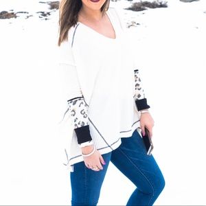 Leopard Sleeve thermal top